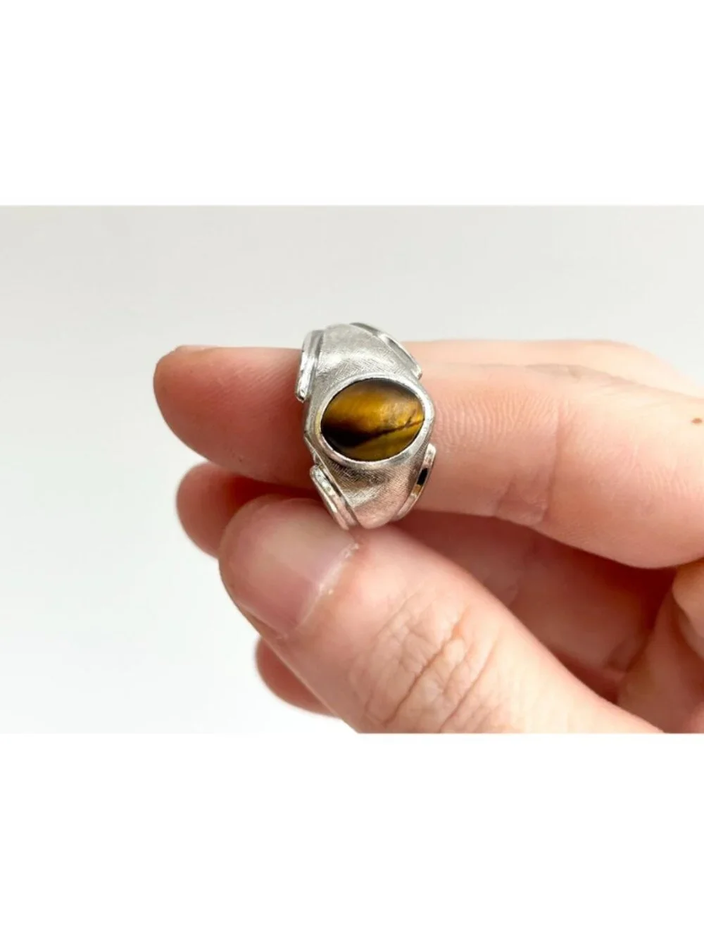 Tiger's Eye Joseph Esposito Southwest Sterling Silver 925 Vintage Ring - sz 7.5
